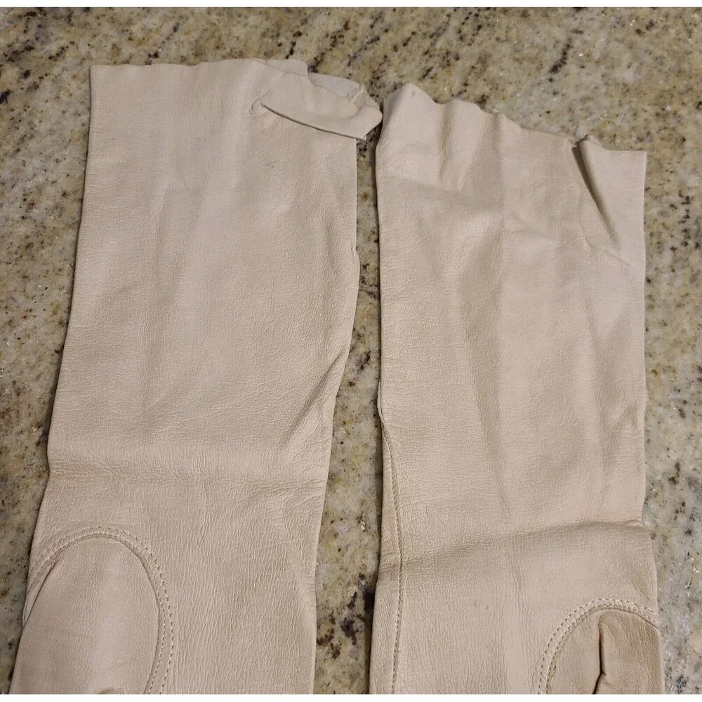 Vintage Size S Beige Kid Leather Formal 14